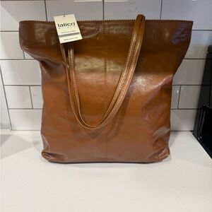 Latico Brown Leather Tote Bag NWT sold at Anthropologie